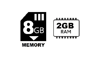 2GB RAM and 8 GB Memory